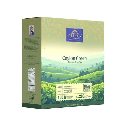 Thurson чай зеленый Ceylon Green, 100 пакетиков